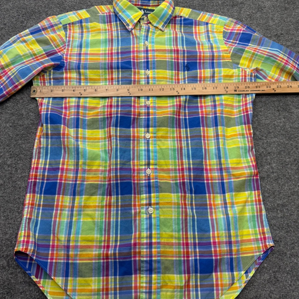 Ralph Lauren Mens Classic Fit Plaid Button Down Shirt Multi Color Cotton Small - Picture 4 of 7